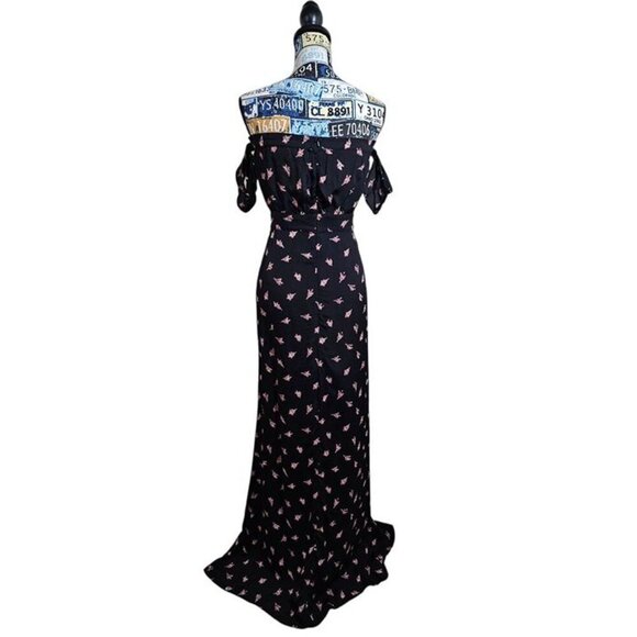 Revolve Flynn Skye Black Floral Tube Top Off-Shoulder Maxi Dress Small - Picture 2 of 4